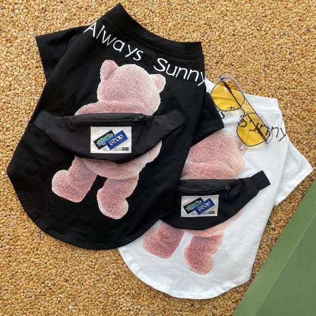 Pet Clothes Backpack for Bear and Dog - Breathable T-shirt