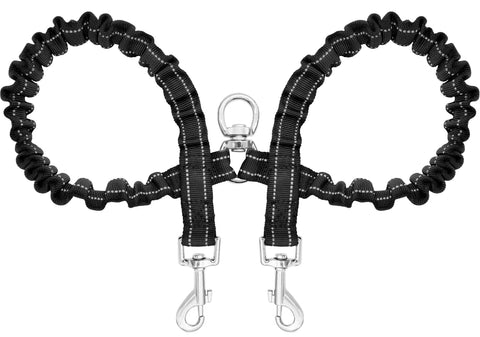 Giecooh Double Dog LeashReflective No Tangle Leashes for 2 DogsDual Dog Training Leash for Medium Large DogsBlack