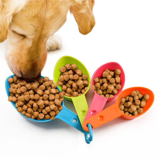 Vila Pet Food Measuring Scoop Cups One Set to Feed Them All - Ideal for Multi-Pet Homes Perfect Portion for Your Pets Easy to Fill and Measure 4pcs