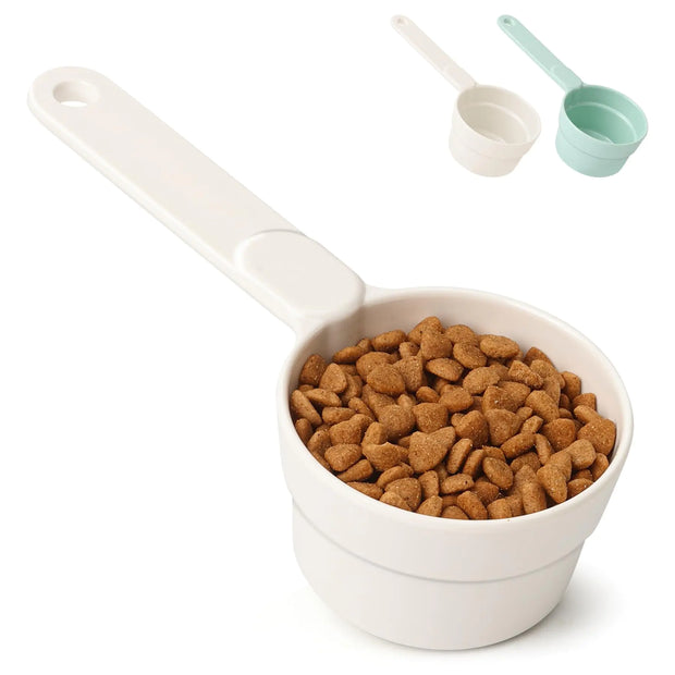 Dog Food Scoop 1/2 Cup - MSBC Melamine Pet Food Scoop Measuring Cup for Dog Cat Ferret Rabbit Bird Food Half Cup Scoop Food-Grade Pet Feed Scoops with Handle Dishwasher Safe White