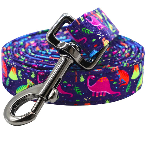 Lionheart glory Strong Dog Leash Blue Dog Leashes with Comfortable Soft Handle Dinosaurs Dog Leashes for Small Medium and Large Boy Dogs Durable